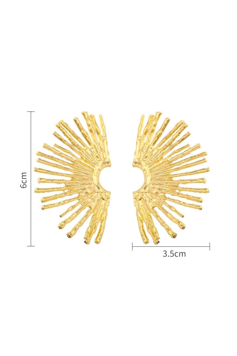 Statement Metallic Sector Semicircular Earrings