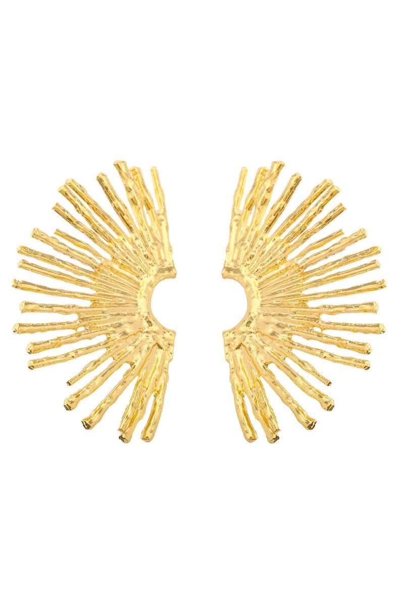 Statement Metallic Sector Semicircular Earrings