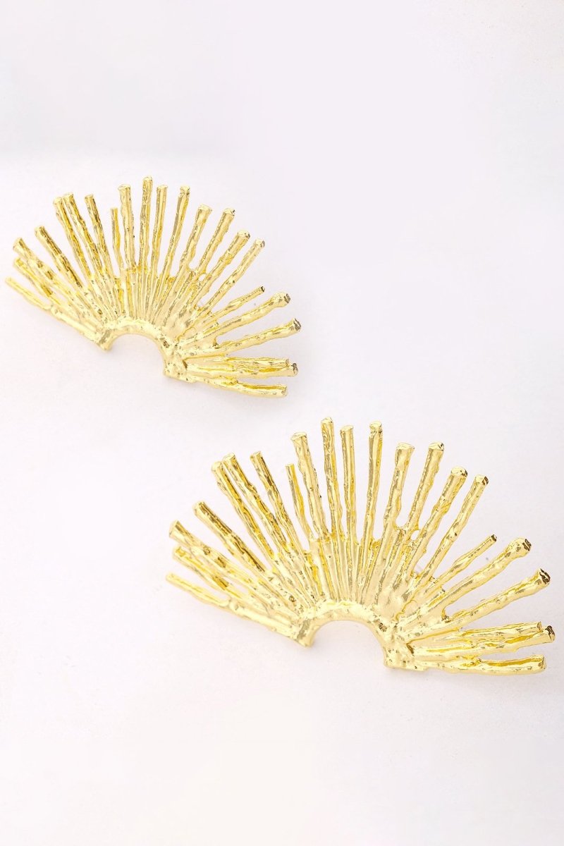 Statement Metallic Sector Semicircular Earrings