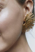 Statement Metallic Sector Semicircular Earrings