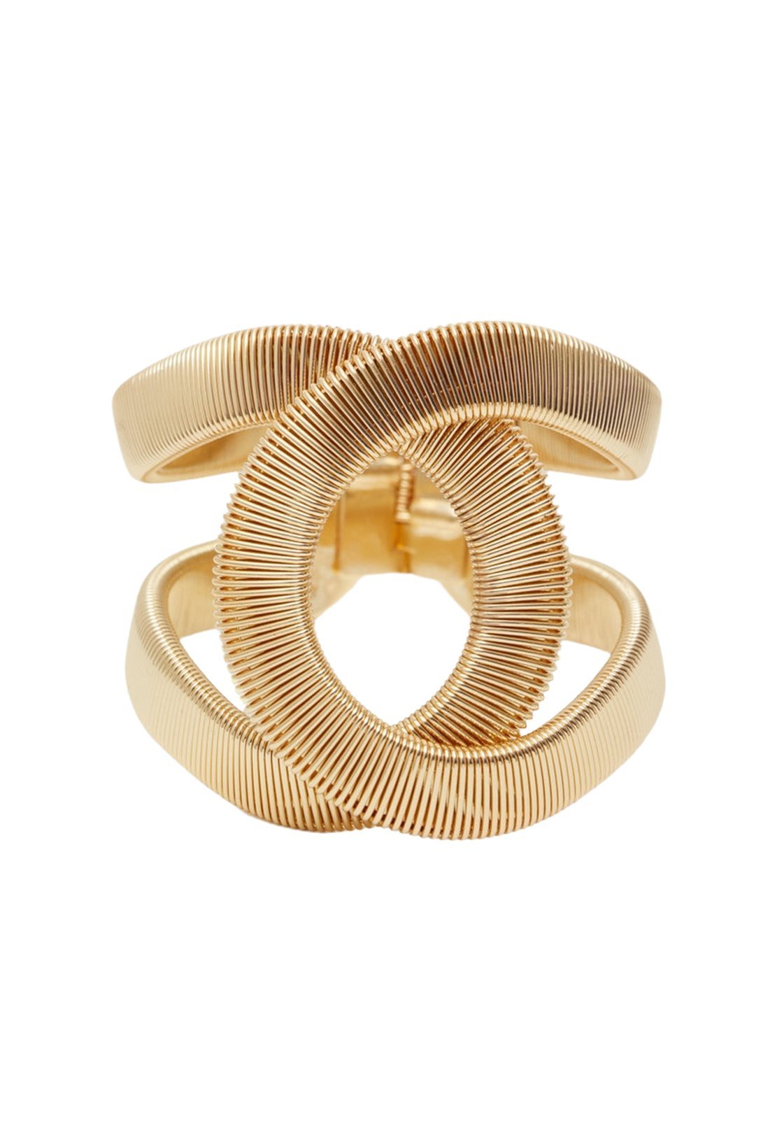 Statement Metallic Textured Geometric Bracelet