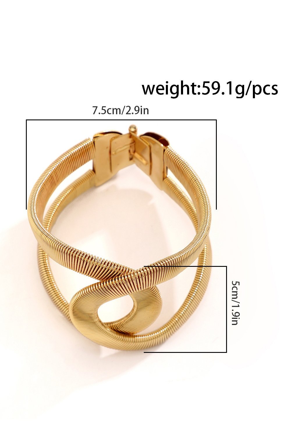Statement Metallic Textured Geometric Bracelet