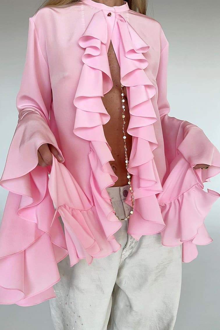 Michelle Semi-sheer Ruffled Blouse