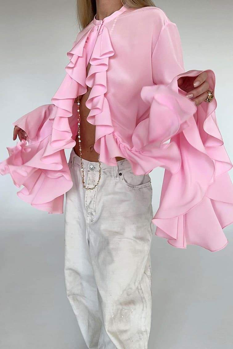 Michelle Semi-sheer Ruffled Blouse