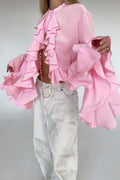 Michelle Semi-sheer Ruffled Blouse