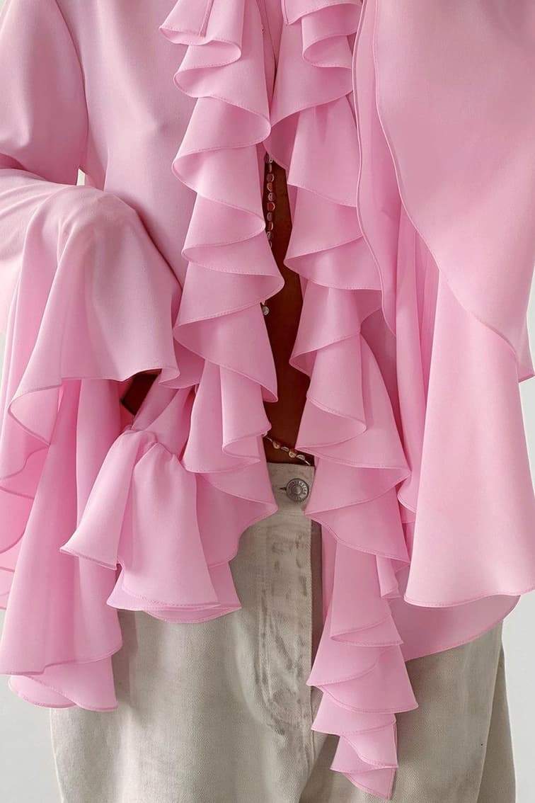 Michelle Semi-sheer Ruffled Blouse