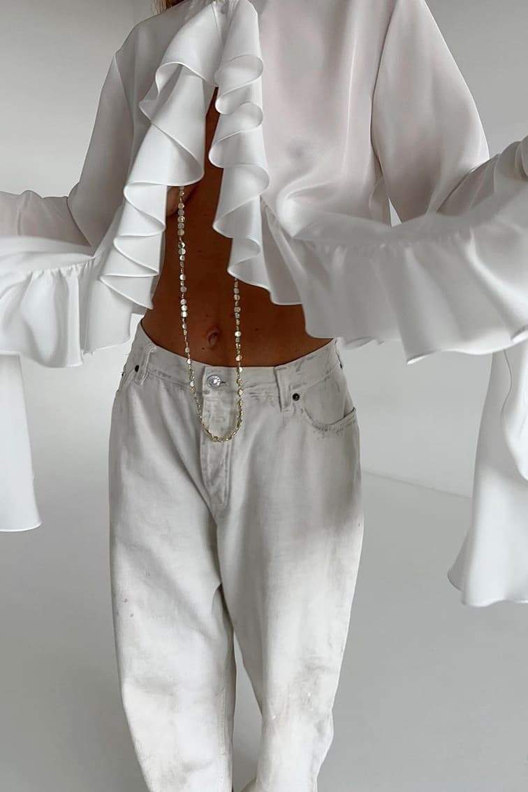 Michelle Semi-sheer Ruffled Blouse