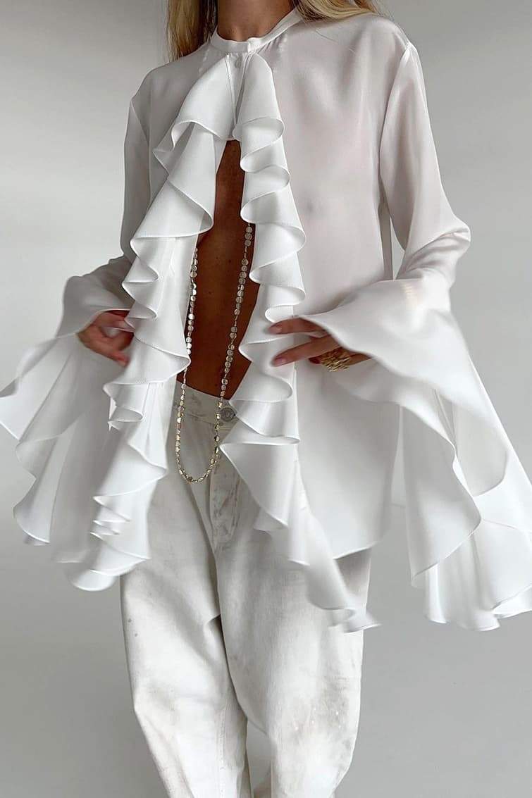 Michelle Semi-sheer Ruffled Blouse