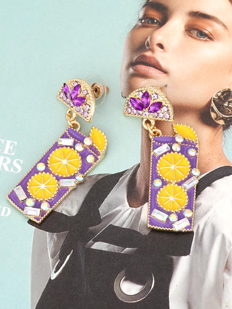 Statement Mocktail Diamante Drop Earrings