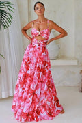 Modesty Patterned Cut-out Two-pieces Swim Set