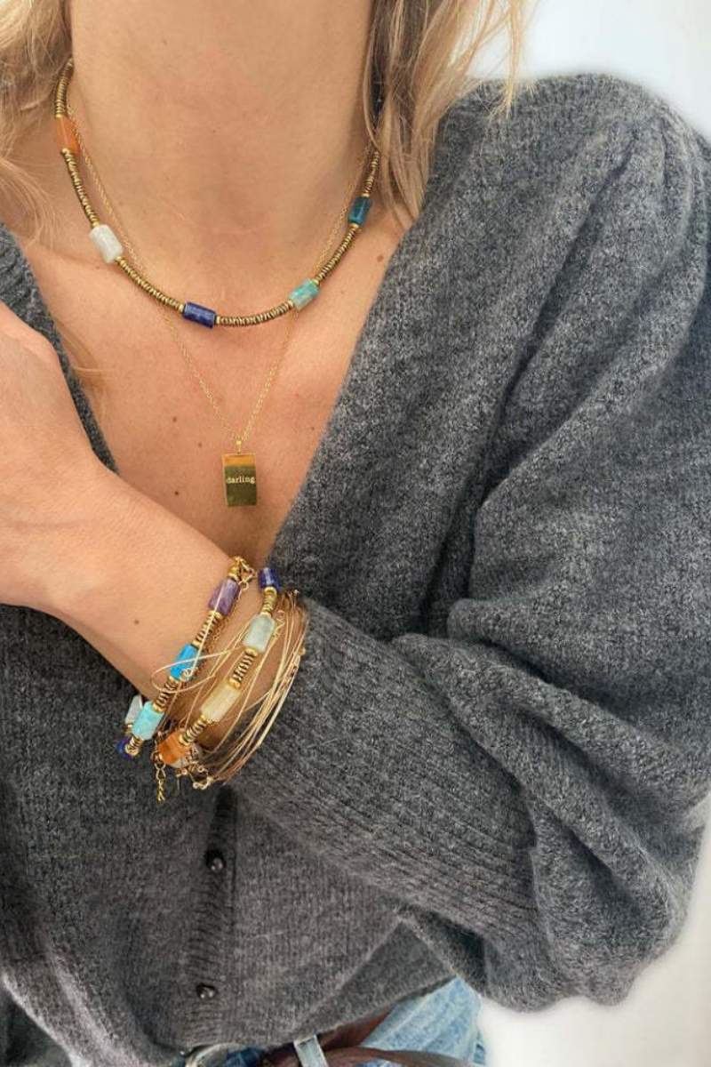 Statement Moira Colliding Color Stone Necklace