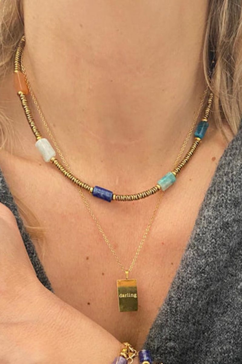 Statement Moira Colliding Color Stone Necklace