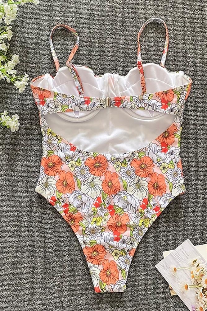 Mois Patterned Cut-out Swimsuit