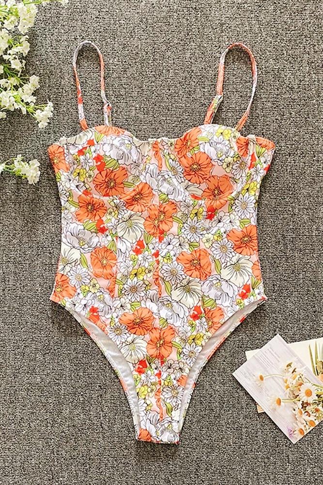 Mois Patterned Cut-out Swimsuit