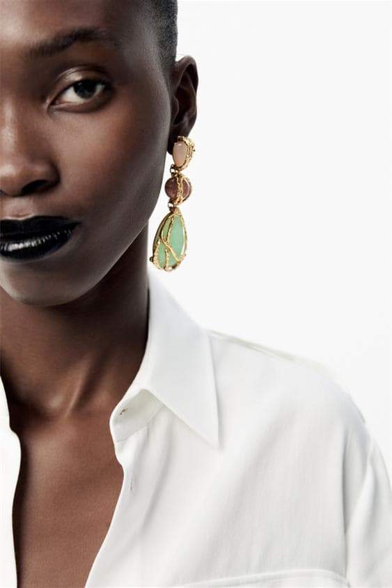 Statement Multi Gem Dangle Earrings