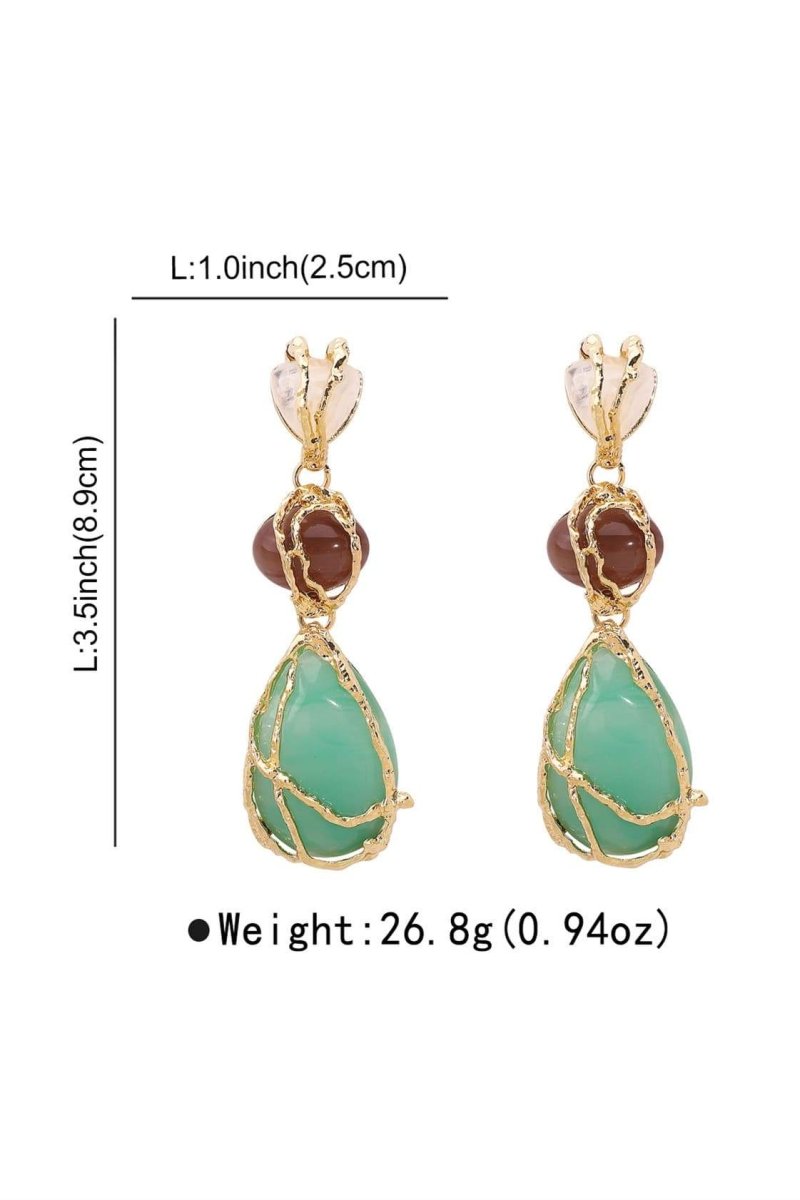 Statement Multi Gem Dangle Earrings