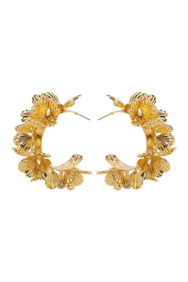 Multi-Layer Flower C-Shaped Earrings