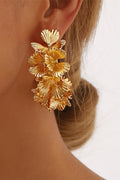 Multi-Layer Flower C-Shaped Earrings