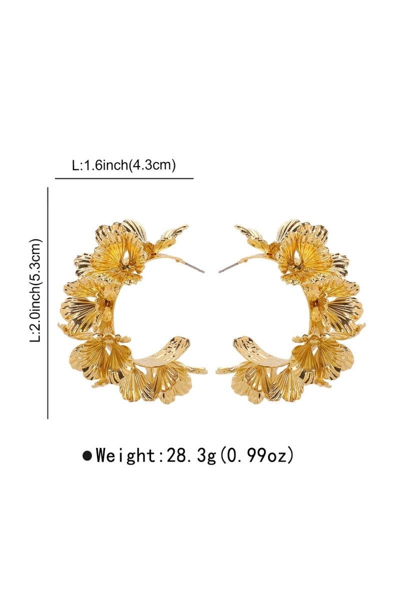 Multi-Layer Flower C-Shaped Earrings