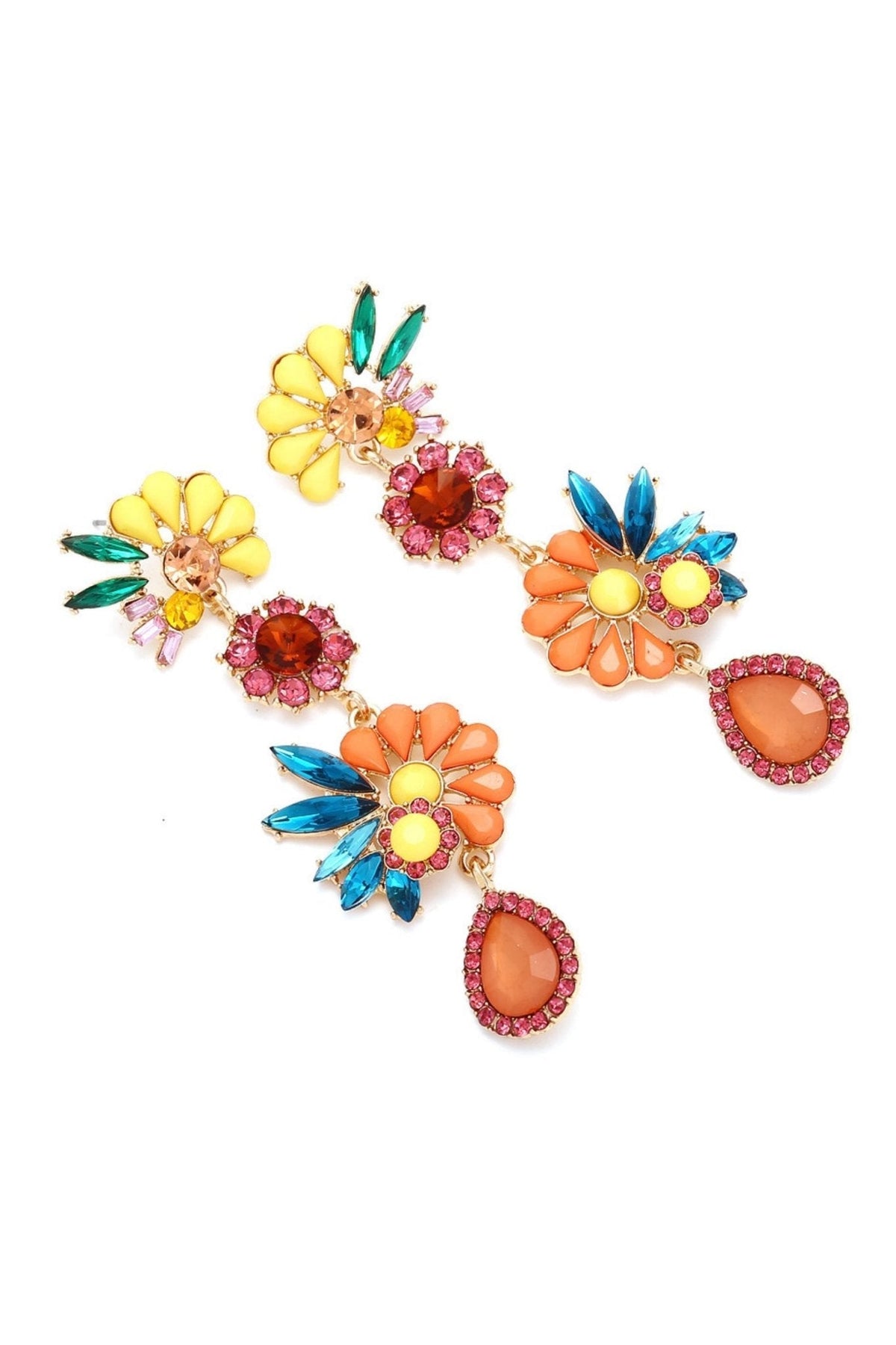 Statement Neil Acrylic Flower Drop Earrings