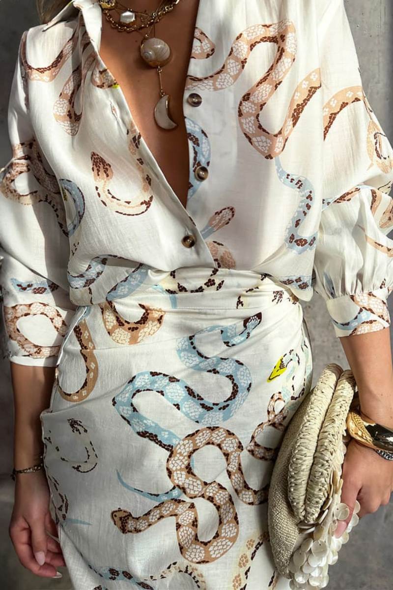 Coordinated Fabrizia Blouse & Skirt Set