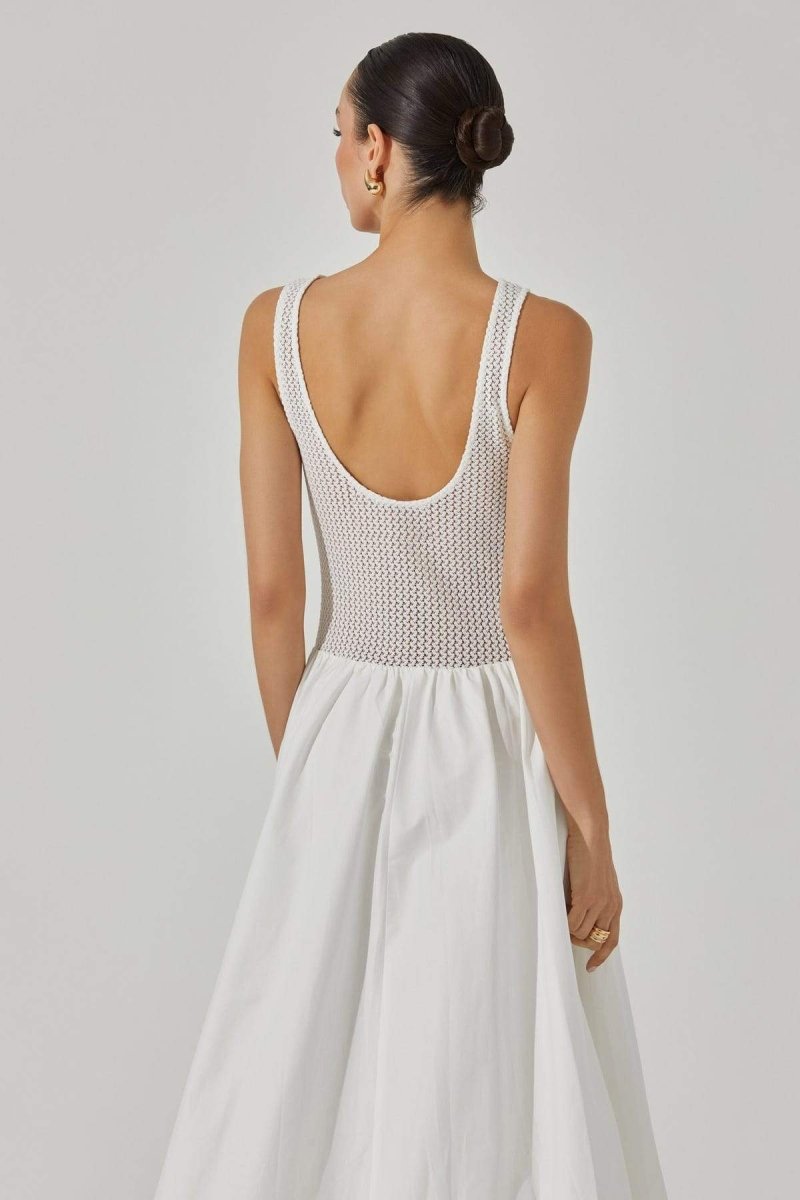 Novia Contrast Sleeveless Midi-Length Dress