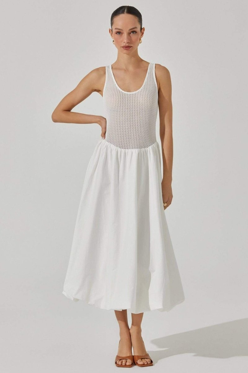 Novia Contrast Sleeveless Midi-Length Dress