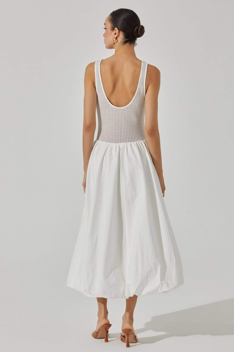 Novia Contrast Sleeveless Midi-Length Dress