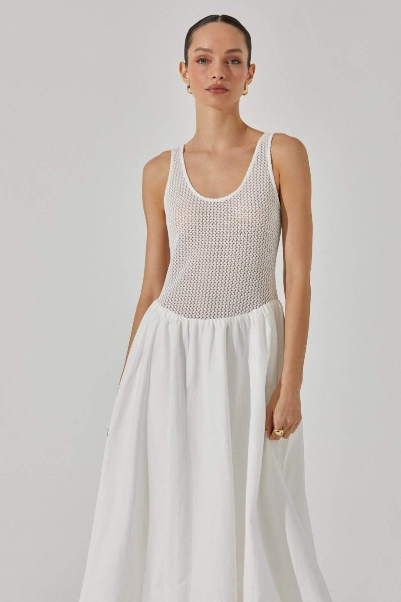 Novia Contrast Sleeveless Midi-Length Dress