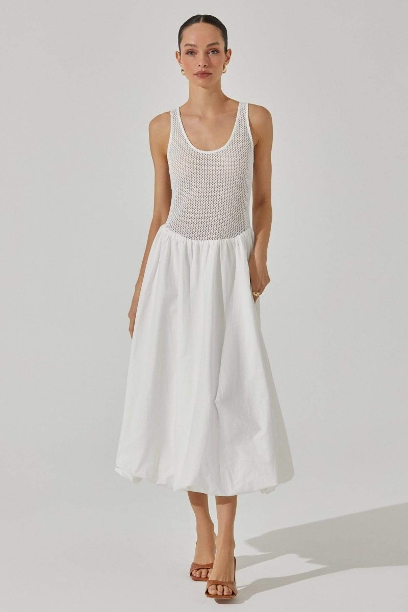 Novia Contrast Sleeveless Midi-Length Dress