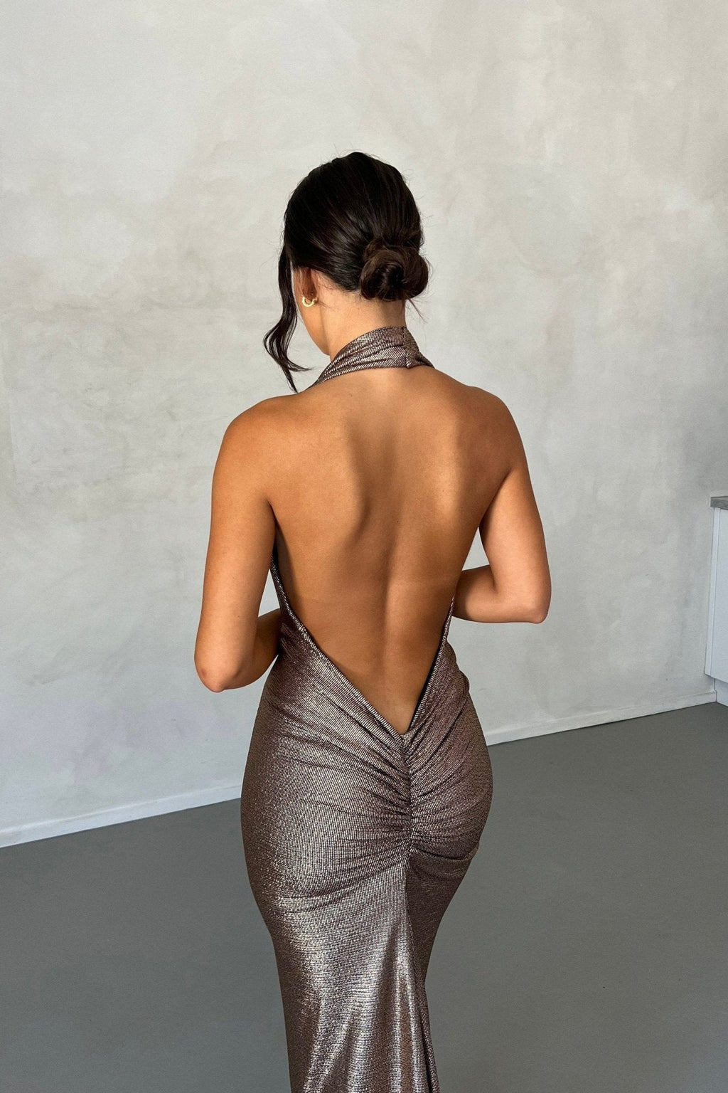 Ophelia Halterneck Open-Back Maxi-Length Dress