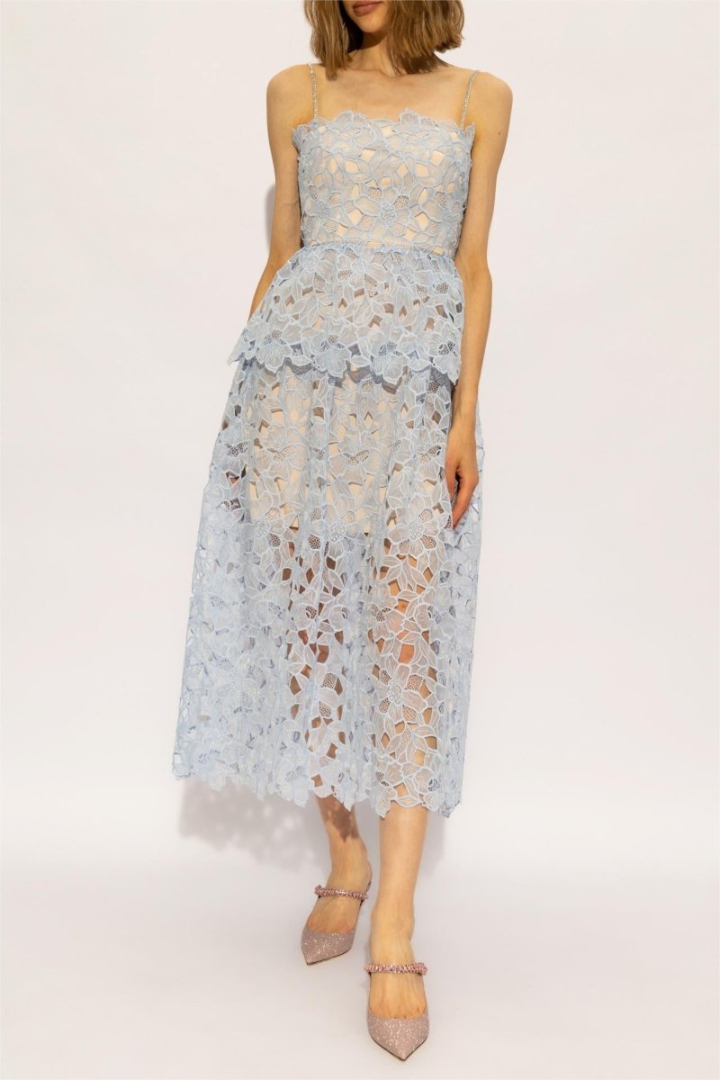 Ophelia Lace Tiered Cami Midi-Length Dress