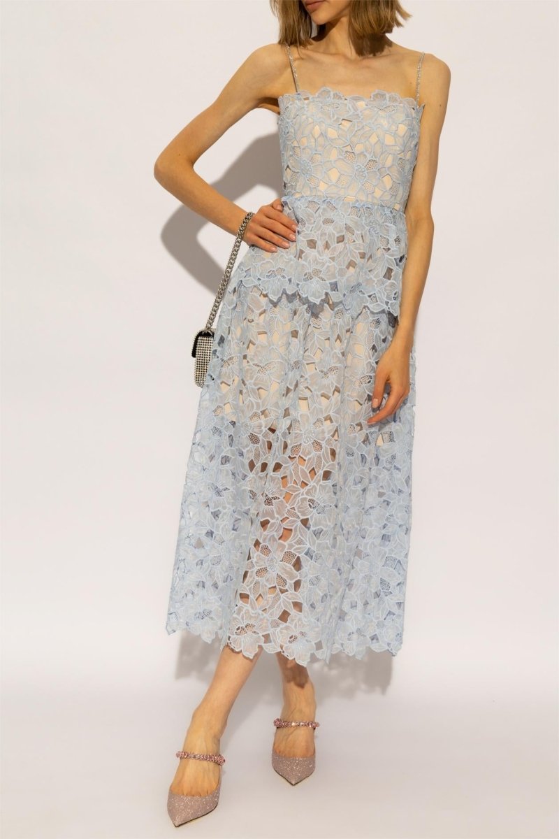 Ophelia Lace Tiered Cami Midi-Length Dress