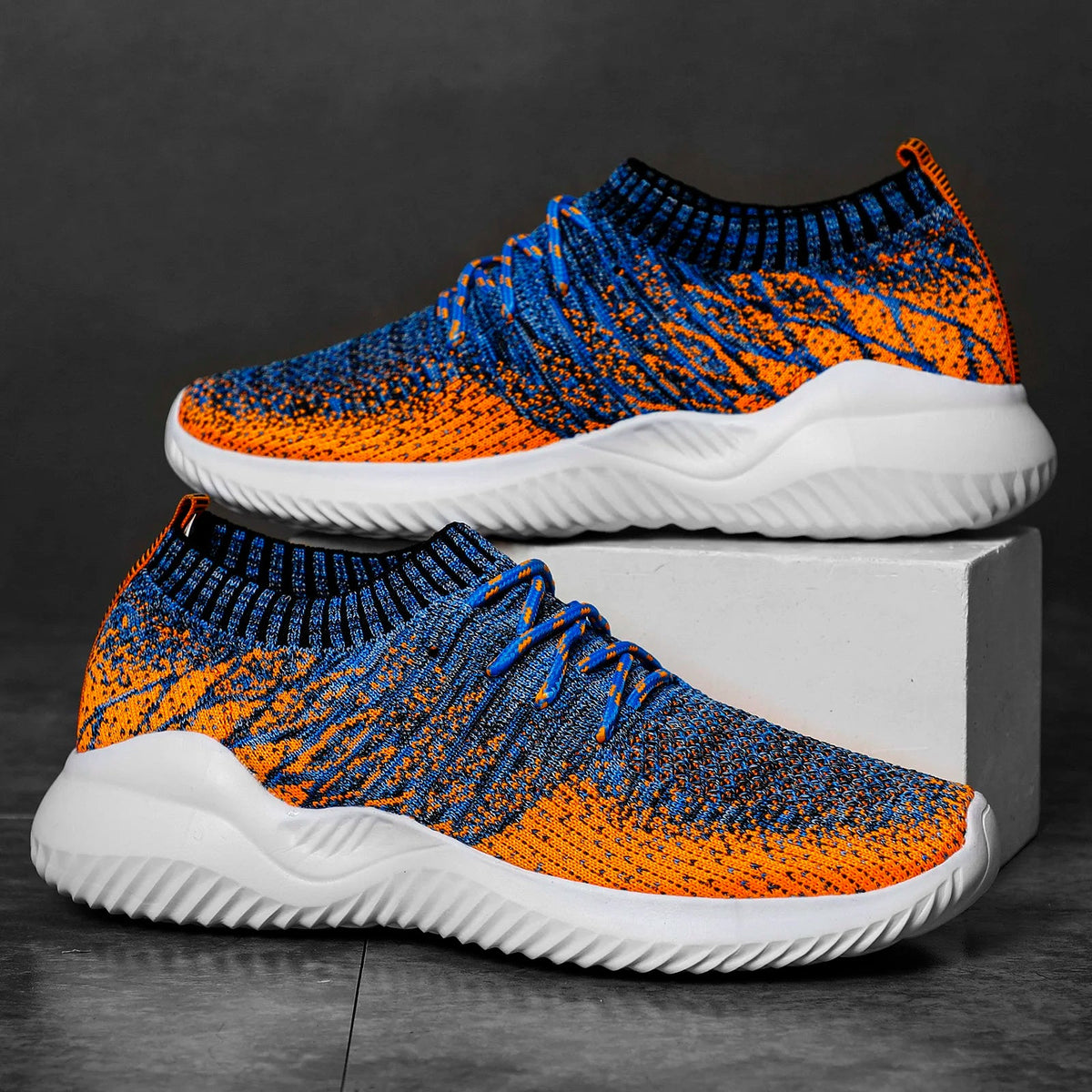 Mesh Knit Sneakers with Woven Detail