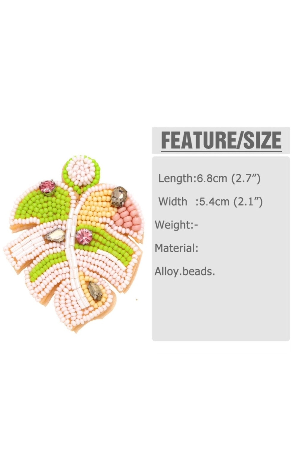Statement Palm Leave Beaded Earrings
