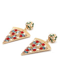 Statement Pizza Diamante Drop Earrings