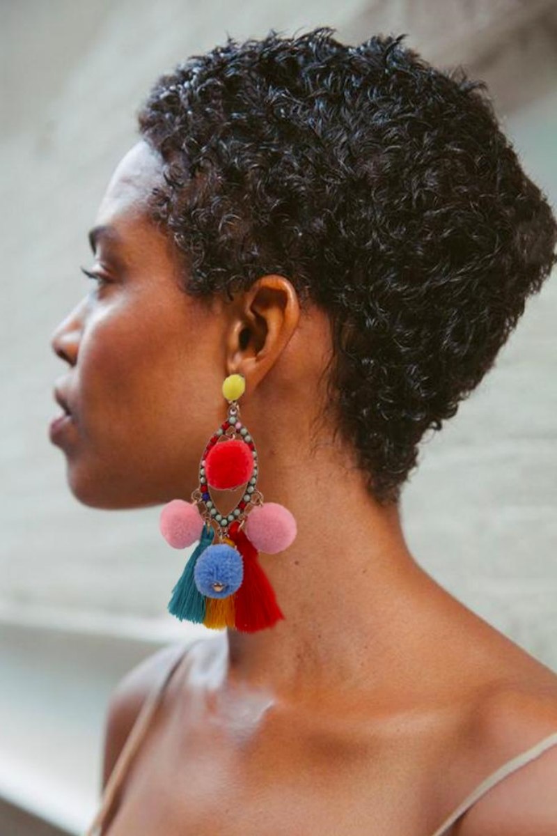 Statement Pom Pom Tassel Earrings
