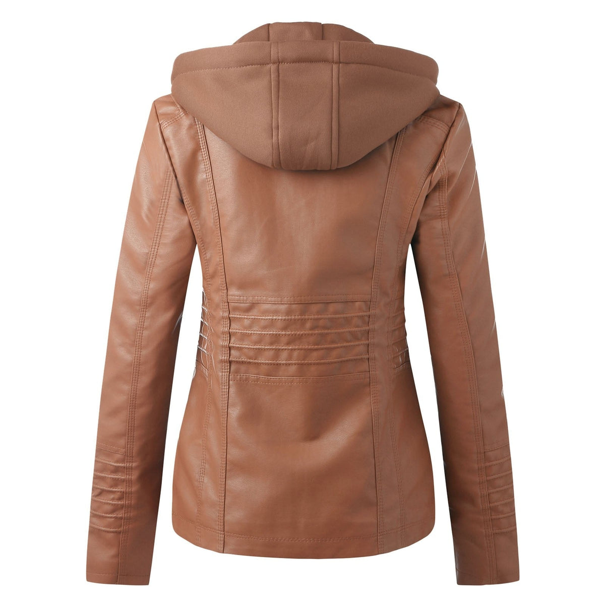 Modern Leather Jacket with Hood