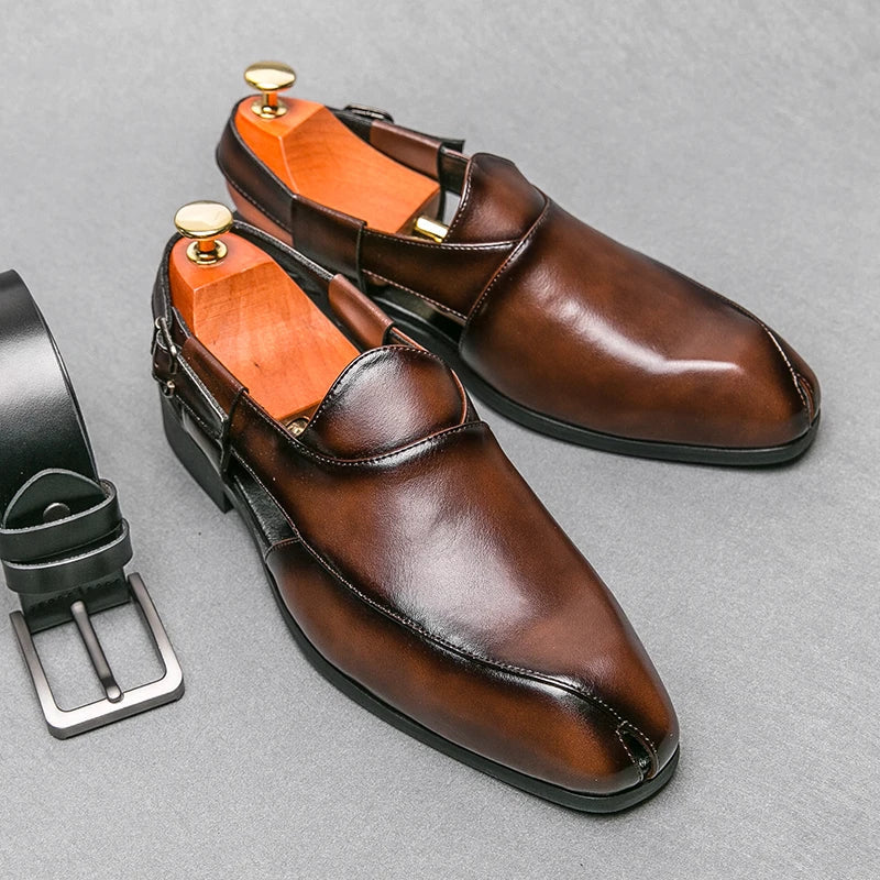 Full-Grain Leather Loafers with Split-Seam Toe