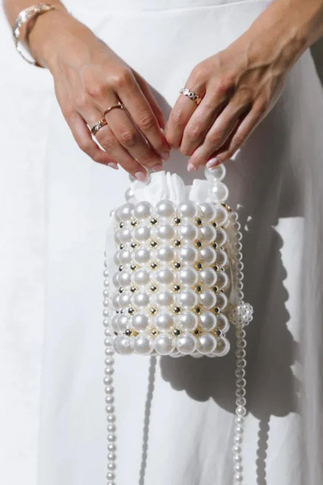 Modern Renate Pearl Bucket Bag