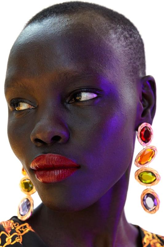 Statement Retro Frame Gem Pendant Earrings
