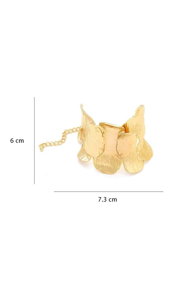 Statement Retro Metal Petal Bracelet