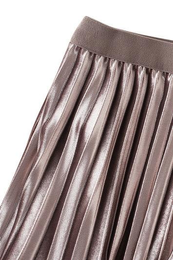 Modern Reversible Two-way Pleated Midi Skirt