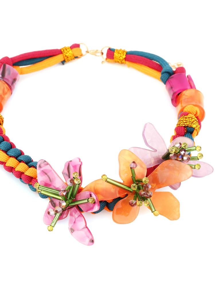 Statement Riva Acrylic Flower Weave Necklace
