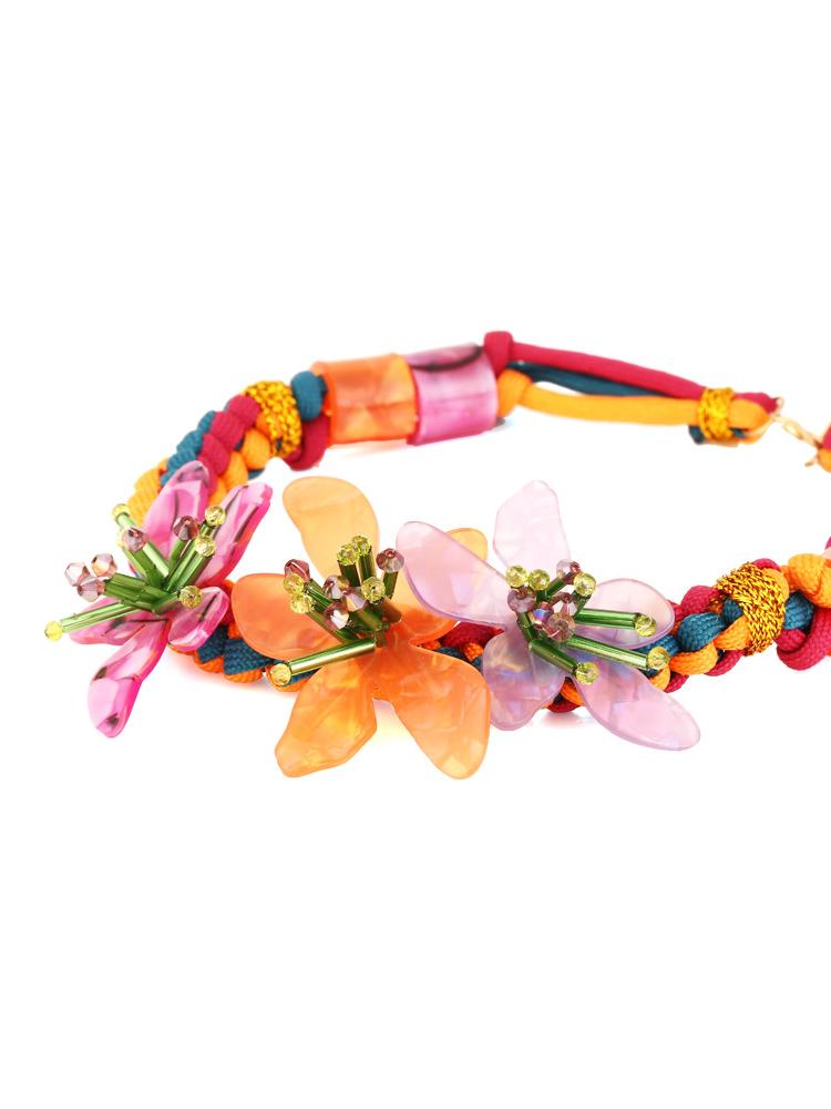 Statement Riva Acrylic Flower Weave Necklace