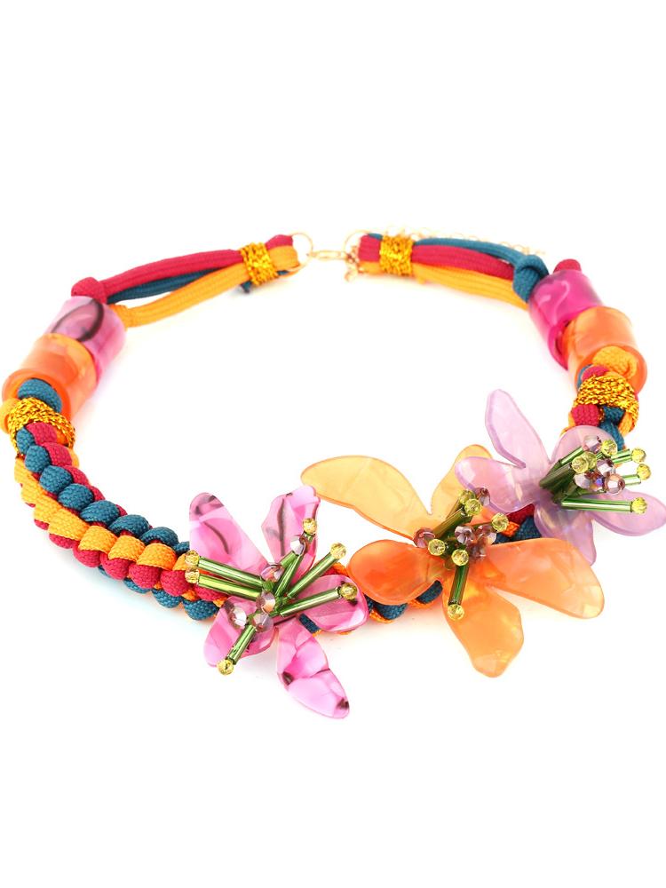 Statement Riva Acrylic Flower Weave Necklace