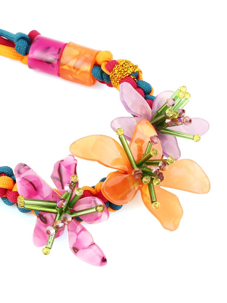 Statement Riva Acrylic Flower Weave Necklace