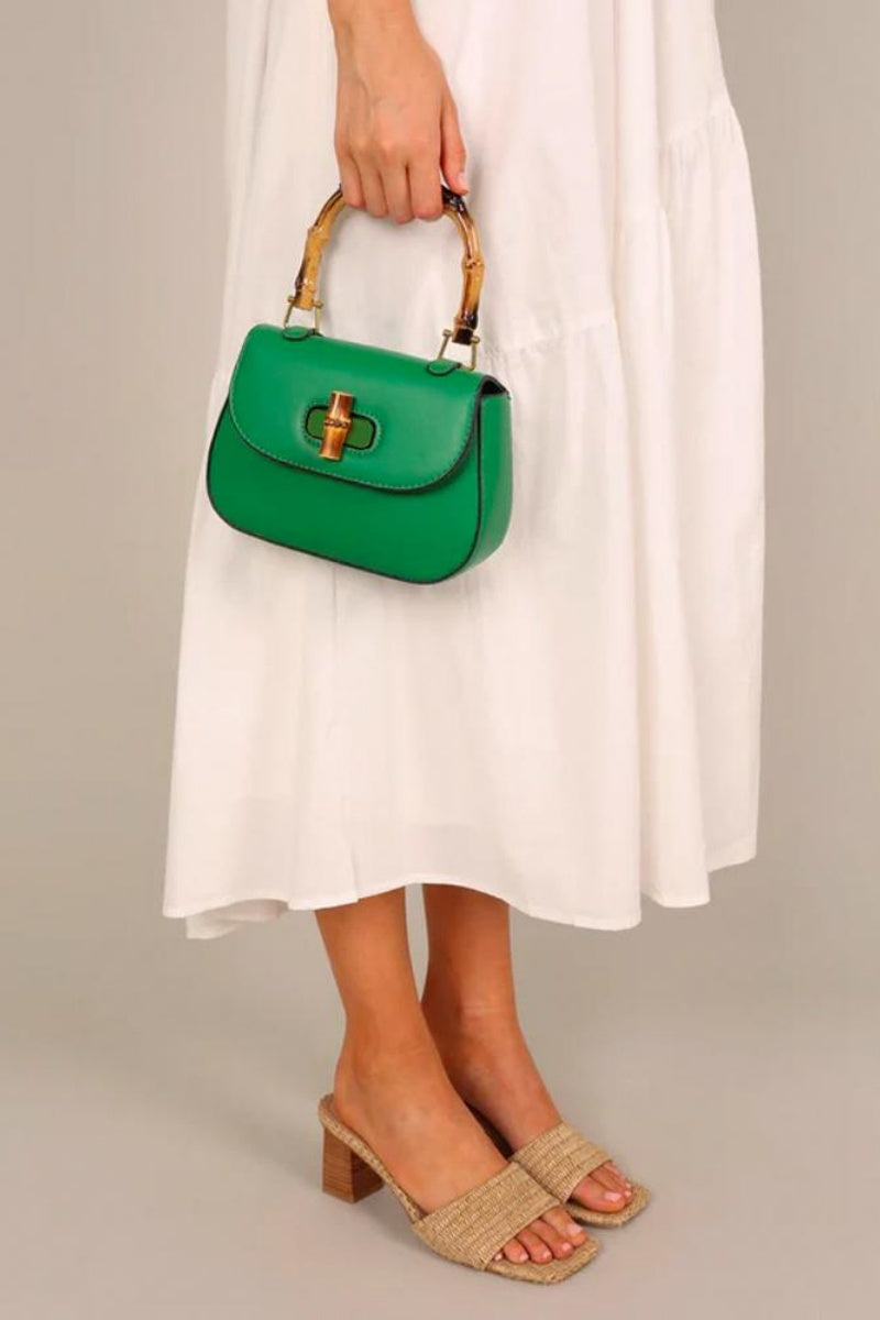 Modern Riva Bamboo Handle Saddle Bag