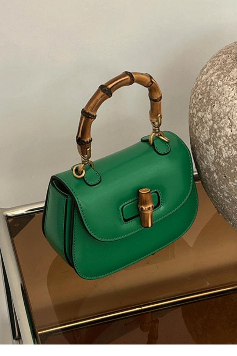 Modern Riva Bamboo Handle Saddle Bag