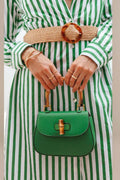 Modern Riva Bamboo Handle Saddle Bag